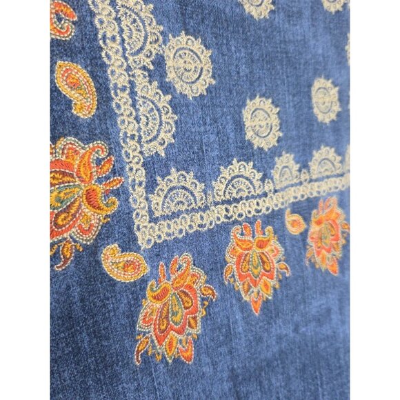 THML Womens Blue Sleeveless Embroidery Dress Size Medium - Picture 2 of 6